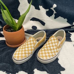 Yellow Checkered Vans - Unisex